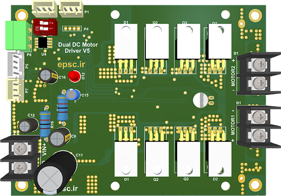 درایور موتور DC-24V-10A-Double حافظه دار
